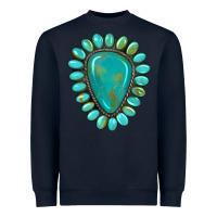 Navy western gemstone turquoise Heavyweight Sweatshirt - Artiststas