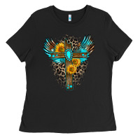 Black gemstone cross Ladies Tee - Zillion Design Studio