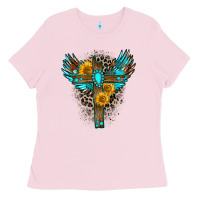 Bubblegum Pink gemstone cross Ladies Tee - Zillion Design Studio