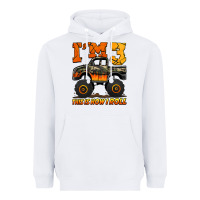 White i'm three this is how i roll monster truck birthday Heavyweight Hoodie - Jasminsmagicworld