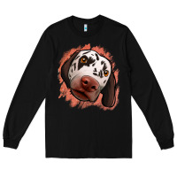 Black dalmatians peach glitter background Long Sleeve Tee - Jasminsmagicworld