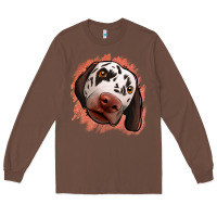 Chestnut dalmatians peach glitter background Long Sleeve Tee - Jasminsmagicworld
