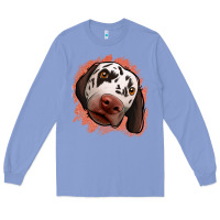 Colony Blue dalmatians peach glitter background Long Sleeve Tee - Jasminsmagicworld