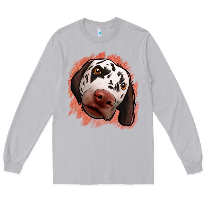 Dalmatians Peach Glitter Background Long Sleeve Tee by Jasminsmagicworld | Teevron