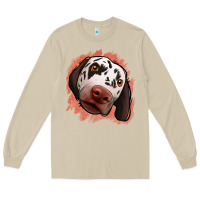 Mushroom dalmatians peach glitter background Long Sleeve Tee - Jasminsmagicworld