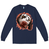 Navy dalmatians peach glitter background Long Sleeve Tee - Jasminsmagicworld