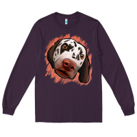 Plum dalmatians peach glitter background Long Sleeve Tee - Jasminsmagicworld