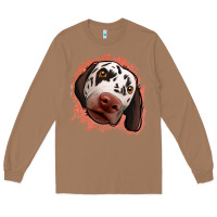 Toasted Coconut dalmatians peach glitter background Long Sleeve Tee - Jasminsmagicworld