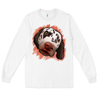 White dalmatians peach glitter background Long Sleeve Tee - Jasminsmagicworld