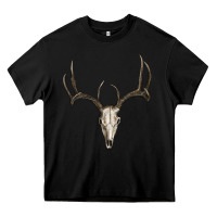 Black deer skull Heavy Core Tee - RanaPortraitStore