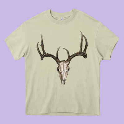 Deer Skull Heavy Core Tee Designed By Ranaportraitstore