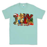 Seafoam Joy To The World Classic Tee - CowhideDigitalArt