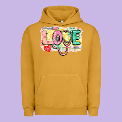 Love Nursing Leopard Urban Hoodie Designed By Cowgirlartshop