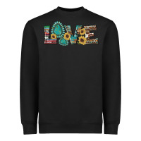 Black western gemstone sunflowers serape leopard turquoise love Heavyweight Sweatshirt - Artiststas