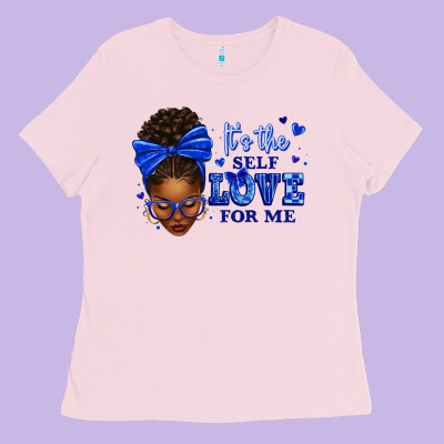 Ladies Tee sorority colors it's the self love for me afro wom