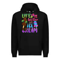 Black Life is better with ice cream Premium Hoodie - NancyCooperArtShop