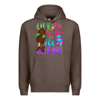 Coffee Life is better with ice cream Premium Hoodie - NancyCooperArtShop