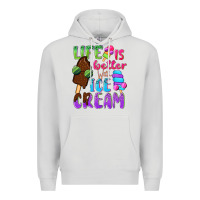 Dove Grey Life is better with ice cream Premium Hoodie - NancyCooperArtShop