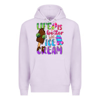 Lilac Life is better with ice cream Premium Hoodie - NancyCooperArtShop