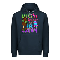 Navy Life is better with ice cream Premium Hoodie - NancyCooperArtShop