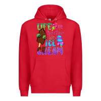 Red Life is better with ice cream Premium Hoodie - NancyCooperArtShop