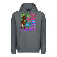 Rock Life is better with ice cream Premium Hoodie - NancyCooperArtShop