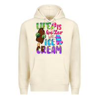 Sandshell Life is better with ice cream Premium Hoodie - NancyCooperArtShop