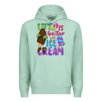 Seafoam Life is better with ice cream Premium Hoodie - NancyCooperArtShop