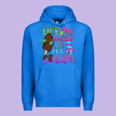 Life Is Better With Ice Cream Premium Hoodie Designed By Nancycooperartshop
