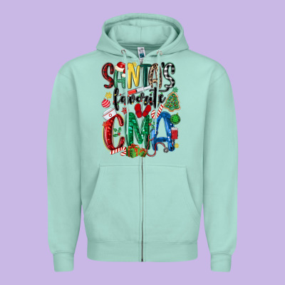 Santas Favorite Cma Nurse Zipper Hoodie Designed By Maliassmallbusiness