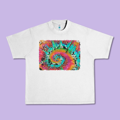 Tie Dye Leopard Cowhide Glitter Background Urban Heavy Tee Designed By Artiststas