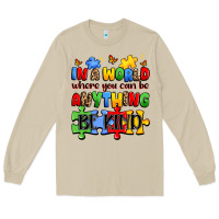 Mushroom in a world where you can be anything be kind Long Sleeve Tee - JahusDesignShop