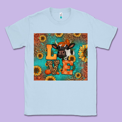 Love Autumn Cow Classic Tee Designed By Jasminsmagicworld