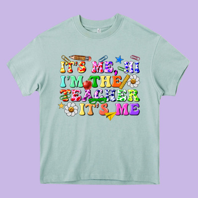 Its Me Hi Im The Teacher Its Me Heavy Core Tee Designed By Texasbilliewilder