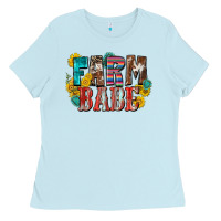Baby Blue farm babe Ladies Tee - Zillion Design Studio
