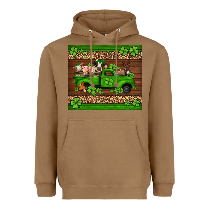 St Patricks Farm Animals Truck Heavyweight Hoodie by Jasminsmagicworld | Teevron