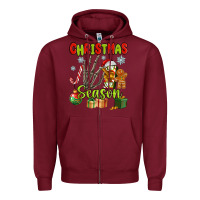 Burgundy christmas season Zipper Hoodie - MaliasSmallBusiness