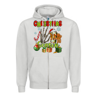 Dove Grey christmas season Zipper Hoodie - MaliasSmallBusiness