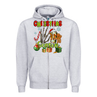 Heather Grey christmas season Zipper Hoodie - MaliasSmallBusiness