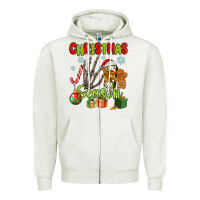 Oatmeal Heather christmas season Zipper Hoodie - MaliasSmallBusiness