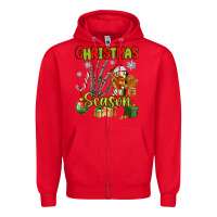 Red christmas season Zipper Hoodie - MaliasSmallBusiness