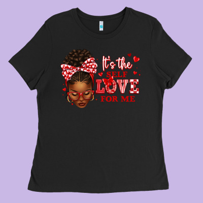 Ladies Tee sorority colors red and white it's the self love f