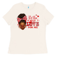 Bone sorority colors red and white it's the self love f Ladies Tee - texasbilliewilder