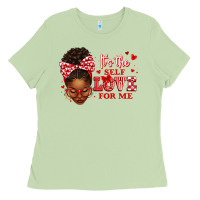 Matcha sorority colors red and white it's the self love f Ladies Tee - texasbilliewilder