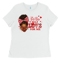 White sorority colors red and white it's the self love f Ladies Tee - texasbilliewilder
