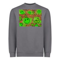Storm shamrock glitter leopard and wood background Heavyweight Sweatshirt - Artiststas