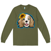 Army Green cocker spaniel sunflower Long Sleeve Tee - Jasminsmagicworld