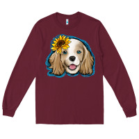 Burgundy cocker spaniel sunflower Long Sleeve Tee - Jasminsmagicworld