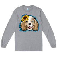 Heather Grey cocker spaniel sunflower Long Sleeve Tee - Jasminsmagicworld