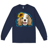 Navy cocker spaniel sunflower Long Sleeve Tee - Jasminsmagicworld